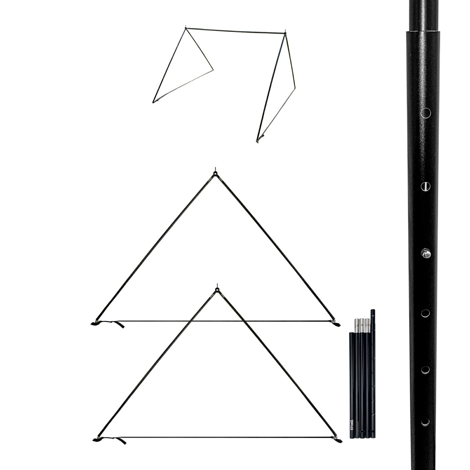 8tail 新二又ポール＋接続ポール アルミ 19mm サイズ118.5×190cm 軽量 660g 2個セット