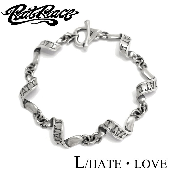 乐天商城 - 【Rat Race ラットレース】Flutter Ribbon Bracelet L / LOVE / HATE フラッターリボンブレスレット L ラブ ヘイト リボンブレスレット メンズアクセサリー シルバー925 Silver925 Bracelet 21.5cm
