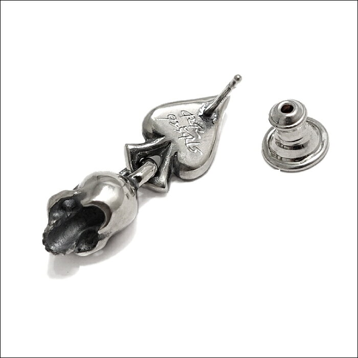 メンズ ピアス ぶら下がり ブランド ドロップピアス メンズピアス シルバー925 ギフト スカル スペード【Rat Race ラットレース】Spade & Skull Pierce スペード＆スカルピアスの商品画像 2