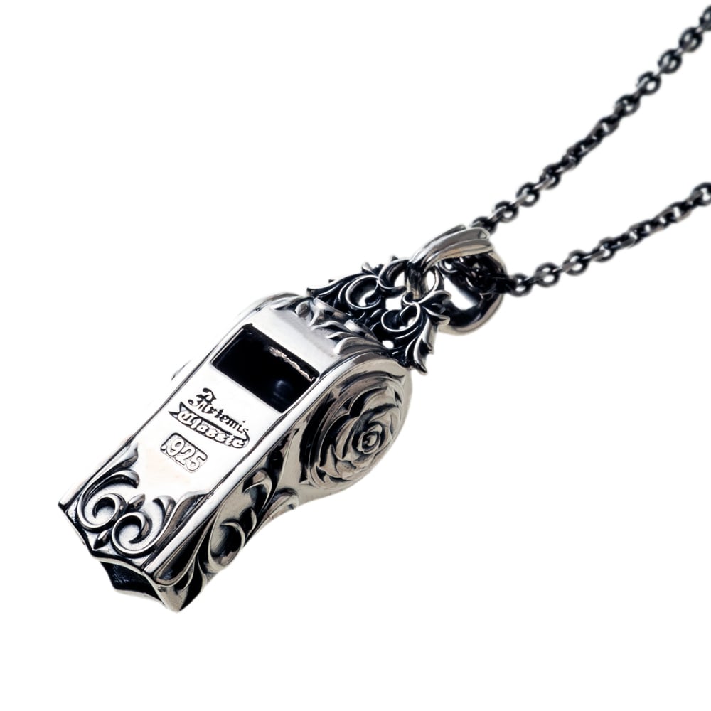 メンズ ネックレス 薔薇 笛 ローズ ホイッスル ペンダント シルバーアクセサリー ブランド シルバー925【Artemis Classic アルテミスクラシック】ローズホイッスルペンダント2 ACP0382