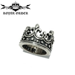 ロイヤルオーダー シルバーアクセサリー メンズ 【Royal Order ロイヤルオーダー】FDL CROWN RING PENDANT エフディーエルクラウンリングペンダント 王冠 チャーム 被せる ユリ 百合 シルバーアクセサリー メンズアクセサリー シルバー925