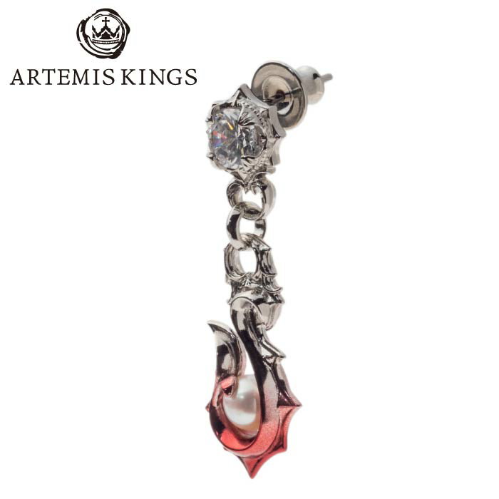 メンズ ピアス ブランド フィッシュフック 釣り針 淡水パール 片耳【Artemis kings アルテミス キング..