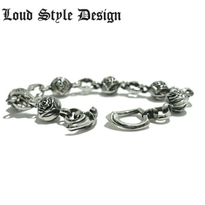 楽天シルバーアクセサリー925広島【Loud Style Design ラウドスタイルデザイン】LSD L,S,D UB-020 メンズアクセサリー シルバー925 Silver925 薔薇 ブレスレット