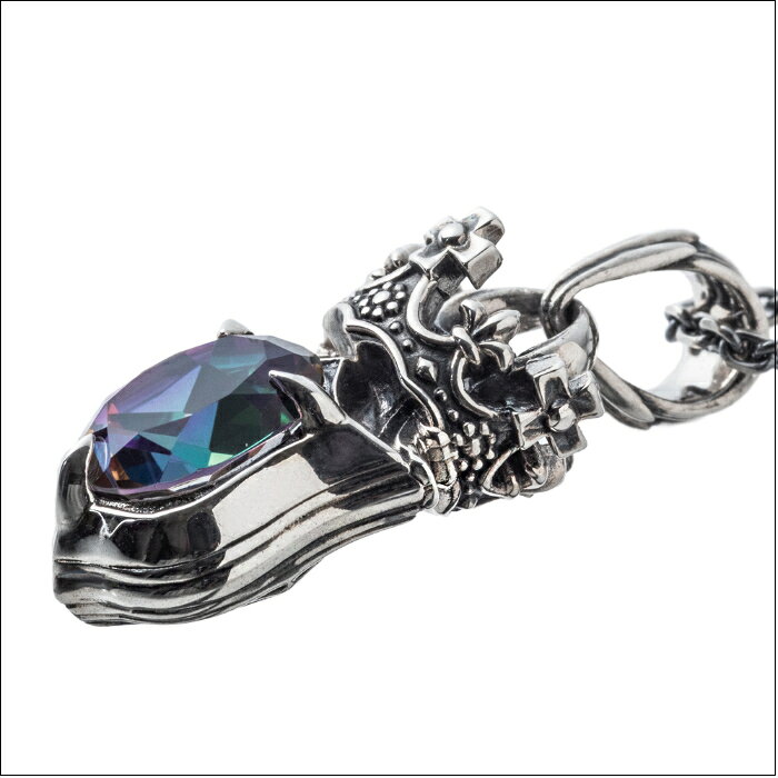 メンズ ネックレス ペンダント クラウン 王冠 ストーン シルバーアクセサリー【Art...