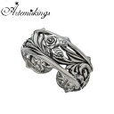 メンズ レディース リング シルバーアクセサリー【Artemis Kings アルテミスキングス】ローズカフリング AKR0060 Rose cuff ring フリーサイズ 指輪 ローズ 薔薇 クラウン 王冠 ブランド ペア