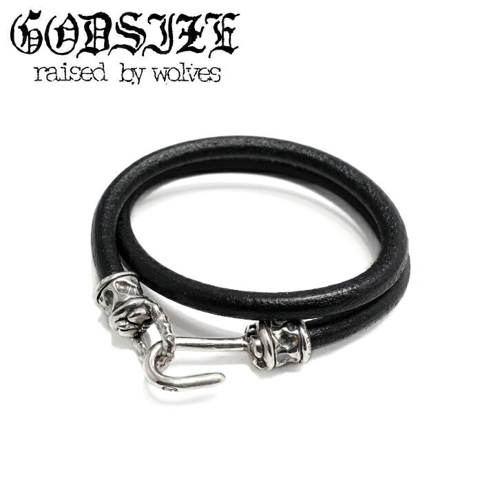 メンズ ブレスレット ブランド 革 SUGIZO着用アクセサリー シルバーアクセサリー ギフト【GODSIZE ゴッドサイズ】LEATHER BRACELET PIPE HOOK BRACELET パイプフックブレスレット