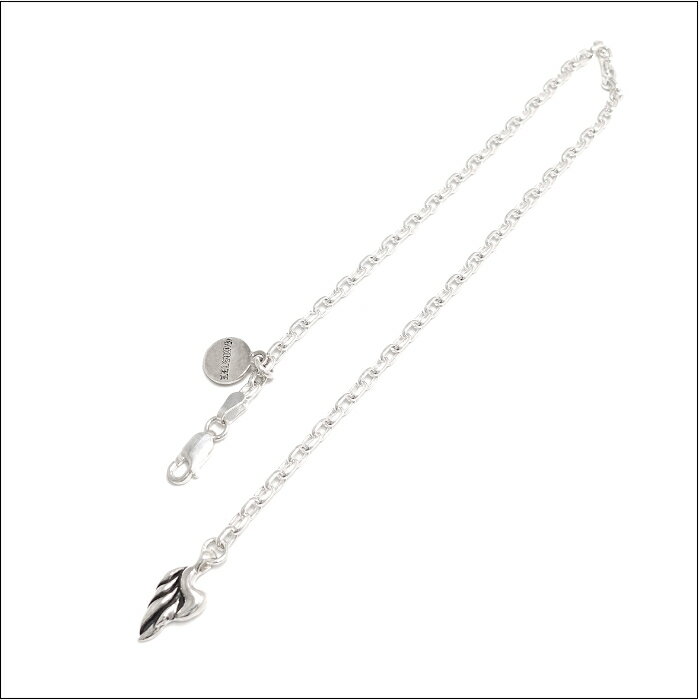 メンズ レディース アンクレット チェーンアンクレット ブランド フェザー 翼 シンプル 南京錠 パドロップ シルバーアクセサリー ギフト【GODSIZE ゴッドサイズ】#2 TINY FEATHER タイニーフェザー#2