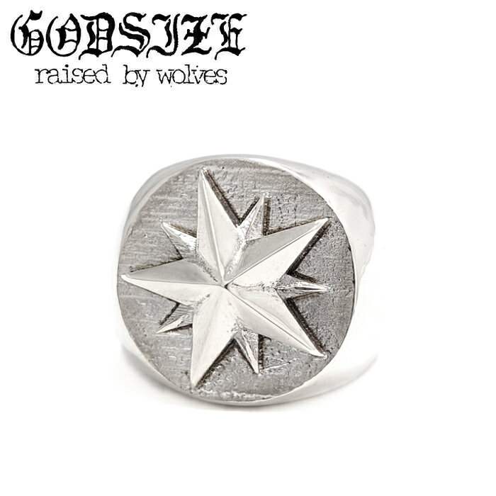 乐天商城 - メンズ レディース リング ブランド 星 スター 印台 シルバーアクセサリー ギフト【GODSIZE ゴッドサイズ】10P STAR RING / 10ピークススターリング シルバー925