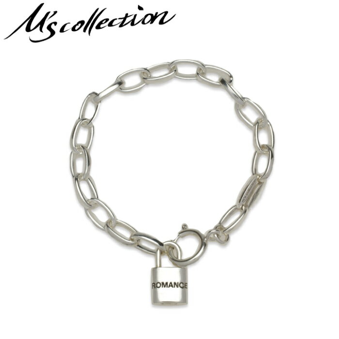 【M's Collection エムズコレクション】ブレスレット シンプル メンズアクレサリー ブランド ギフト 小豆チェーン チェーンブレスレット パドロック 南京錠