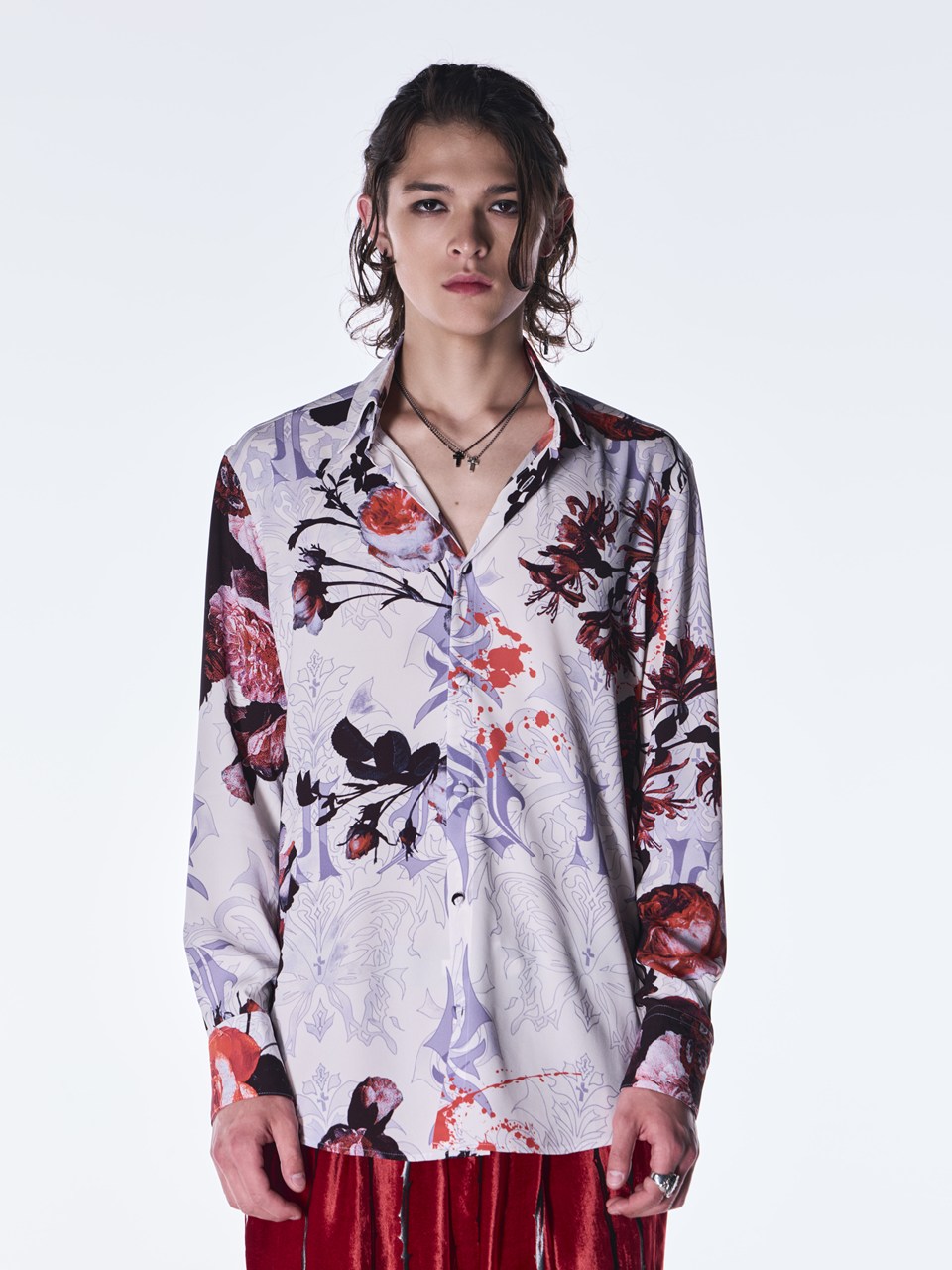 Rakuten - 先行予約◆10-11月入荷予定【kiryuyrik キリュウキリュウ】KW-HB19-902 Shirt Goth Flora Shirt 2色展開 ブラック ホワイト
