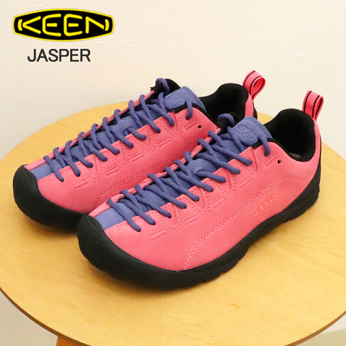 ★11/20限定！P最大40倍＆最大100％ポイントバック！？【返品交換送料無料】KEEN キーン レディース JASPER ジャスパー PINK LEMONADE/SKIPPER BLUE ピンクレモネード/スキッパーブルー 靴 スニーカー シューズ アウトドア フェス