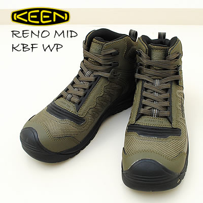 【返品交換送料無料】KEEN キーン UTILITY ユーティリティ メンズ RENO MID KBF WP リノ ミッド ケービーエフ ウォータープルーフ DARK OLIVE/BLACK ダークオリーブ/ブラック ワーク ブーツ 安全靴 防水 シューズ