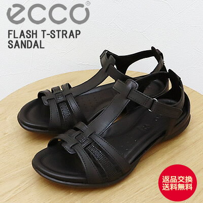 【返品交換送料無料】ECCO エコー FLASH T-STRAP SANDAL フラッシュ ティーストラップ サンダル BLACK/BLACK ブラック/ブラック アウトドア キャンプ レディース 【あす楽対応】