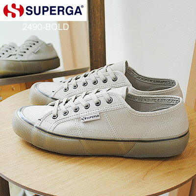 スペルガ スニーカー メンズ ★5/15限定！P最大47.5倍！要エントリー★SUPERGA スペルガ 2490-BOLD GREY COLOMBA-BLACK グレー コロンバ ブラック 靴 キャンバス スニーカー シューズ※サイズ小さめ