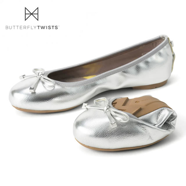 ★3月限定!ポイント最大100％還元!?要エントリー★BUTTERFLY TWISTS バタフライツイスト 21059N FRANKIE NP フランキー SILVER METALIC シルバーメタリック スリッポン スリップオン靴 フラットシューズ レディース シューズ 二次会 結婚式 授業参観 入学式 卒業式のサムネイル