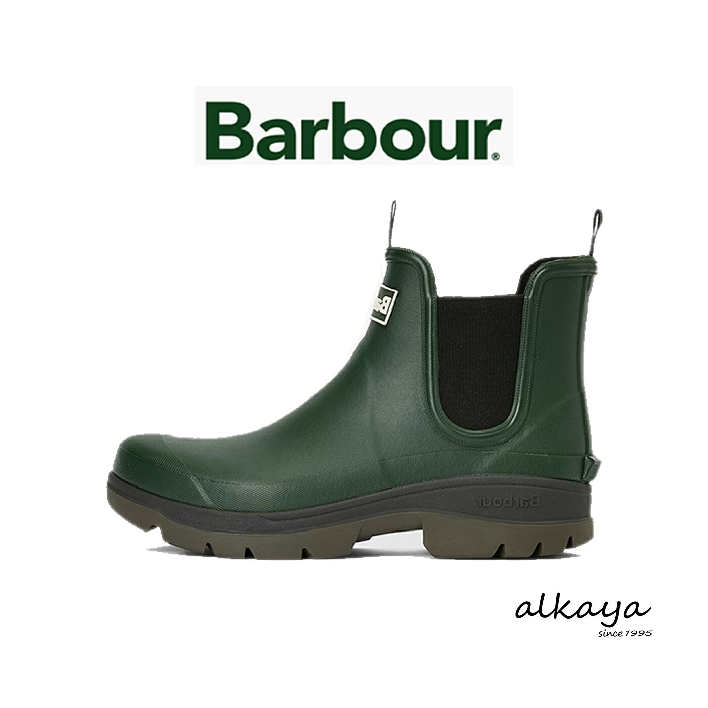 ★3/18限定！ポイント最大31倍！要エントリー！【返品交換送料無料】 BARBOUR バブアー NIMBUS ニンバス サイドゴア ショート レインブーツ OL51 オリーブ MRF0028 【正規取扱店】メンズ レイン ブーツ ギフト プレゼント 贈り物