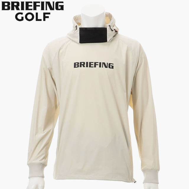★10/15限定！P最大41倍！要エントリー★【即納】BRIEFING GOLF ブリーフィング ゴルフ MS WIND HOODIE メンズ ウィンド フーディ BEIGE ベージュ プルオーバー パーカー メンズ 【正規取扱店】ルフエ ruffue