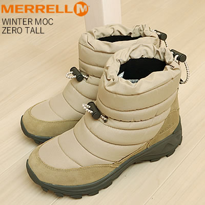 ★30％OFF★MERRELL メレル メンズ レディース WINTER MOC ZERO TALL ウィンターモック ゼロ トール CAMEL キャメル ユニセックス ブーツ 靴 シューズ 防水 防寒【あす楽対応】