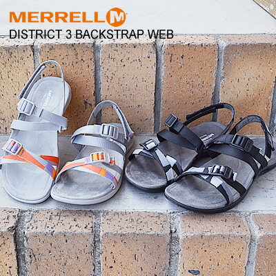 ★5/9-16★P最大47.5倍！要エントリー★★30％OFF★MERRELL メレル レディース DISTRICT 3 BACKSTRAP WEB ディストリクト3 バックストラップウェブ BLACK/PALOMA ブラック/パロマ 靴 スニーカー ウィメンズ サンダル シューズ【あす楽対応】