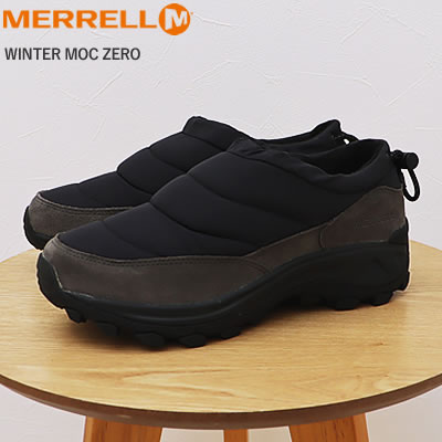 ★スーパーSALE限定 半額★MERRELL メレル メンズ レディース WINTER MOC ZERO ウィンターモック ゼロ BLACK ブラック ユニセックス ブーツ 靴 シューズ 防水 防寒【あす楽対応】