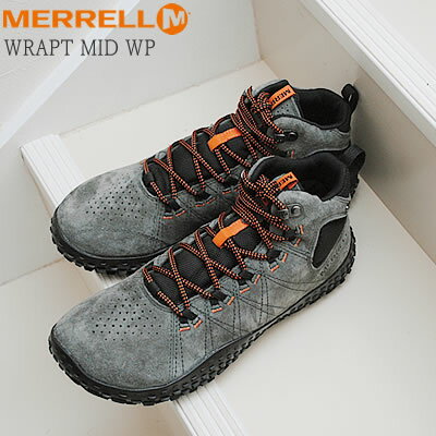 ★5/20限定！P最大26.5倍！要エントリー★MERRELL メレル メンズ WRAPT MID WATERPROOF ラプト ミッド ウォータープルーフ GRANITE グラナイト 靴 スニーカー アウトドア コンフォート シューズ ベアフット 防水【あす楽対応】