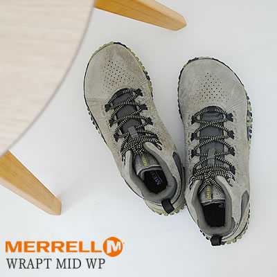 ★5/20限定！P最大26.5倍！要エントリー★MERRELL メレル メンズ レディース WRAPT MID WATERPROOF ラプト ミッド ウォータープルーフ OLIVE オリーブ 靴 スニーカー アウトドア コンフォート シューズ ベアフット 防水【あす楽対応】