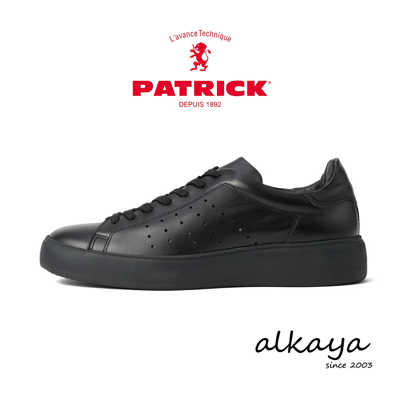 ★12/4-11限定！P最大38倍＆最大100％ポイントバック！？【返品交換送料無料】PATRICK パトリック ROBION ロビオン BLK ブラック 靴 スニーカー シューズ