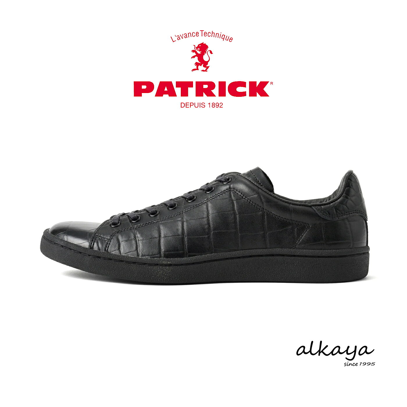 【返品交換送料無料】PATRICK パトリック PUNCH-LCR パンチ・ラージクロコ BLK ブラック 靴 スニーカー シューズ メンズ レディース ギフト プレゼント 贈り物
