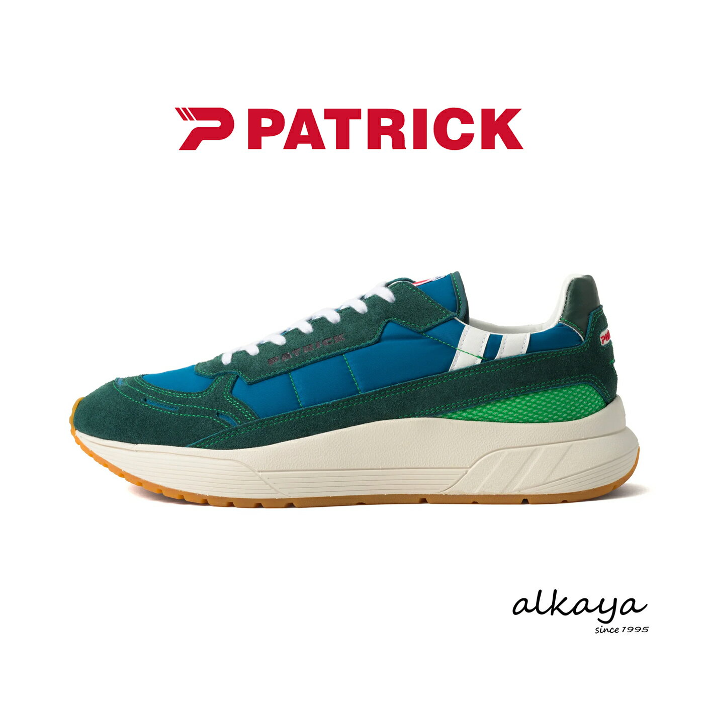 Rakuten - ★6/4-11限定！P最大39倍！最大100％ポイントバック！？★【返品交換送料無料】PATRICK パトリック MX90-LF エムエックス90・リーフ BU/GN ブルー グリーン 緑 靴 スニーカー 軽量 軽い シューズ メンズ レディース