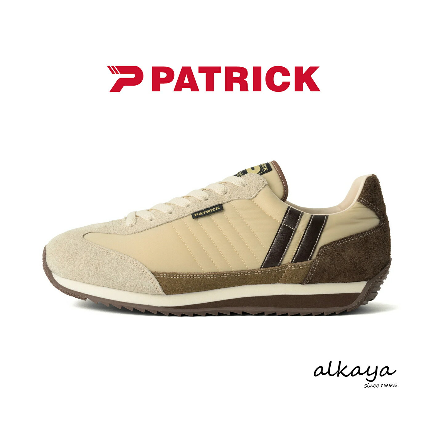 ★6/5限定！P最大40倍！最大100％ポイントバック！？★【返品交換送料無料】 PATRICK パトリック MARATHON マラソン CK/CR クッキー＆クリーム 靴 スニーカー シューズ メンズ レディース 軽量 軽い ブラウン 復刻