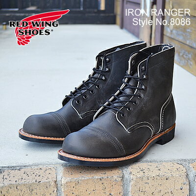 ★10/20限定！P最大16倍！要エントリー★RED WING レッドウィング 8086 IRON RANGER VIBRAM #430 MINI LUG-SOLE アイアン レンジャー ヴィブラム #430 ミニラグ・ソール CharcoalRough&Tough チャコール ラフ＆タフ