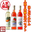 【割引送料込】人気 はこだて フルーツワイン 500ml 3種飲み比べセット】いちご ハスカップ 夕張メロン 函館 贈り物 スリムボトル 北海道 お土産 プチギフト お手頃 呑み比べ 】