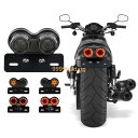 バイク用 ツインテールランプ ブラック LED ウインカー ブレーキ スモール ナンバー灯 汎用 一体型 丸型 ステー付き 母の日 父の日 プレゼント