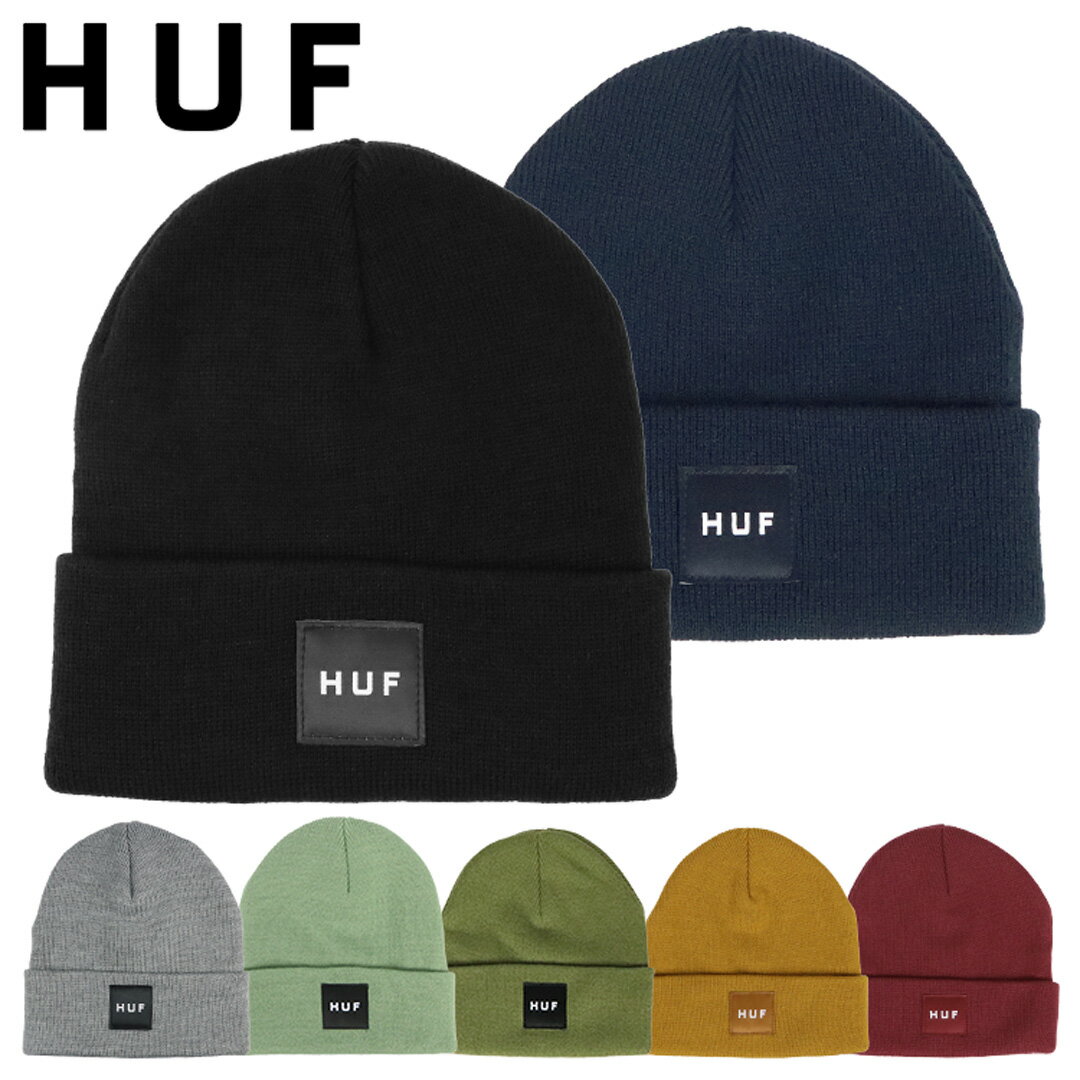 HUF ハフ ニット帽 ニットキャップ メンズ ボックスロゴ 帽子 ビーニー スケーター ブランド ストリート 秋冬 スケボー ファッション かっこいい おしゃれ かわいい 人気