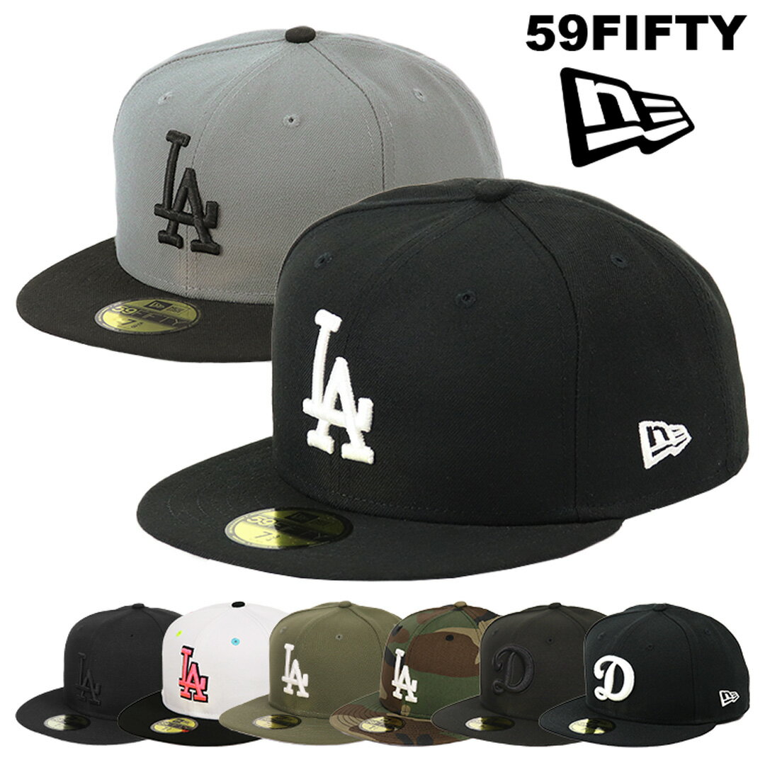 ニューエラ 帽子（メンズ） NewEra ニューエラ キャップ ドジャース 59FIFTY MEN'S LA ロサンゼルス・ドジャース ブラックブラック メンズ 帽子 ブランド ベースボールキャップ メジャーリーグ キャップ 大きいサイズ ビッグサイズ 野球帽