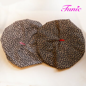 【チュニックTUNIC】18595キャップレオンのリボンキャップ レオパード柄 アニマルプリント ギンガムチェック 可愛い レディース 女子力アップ 気分アップ お風呂が楽しい プレゼント 誕生日 クリスマス シャワーキャップ 日本製【メール便発送可】