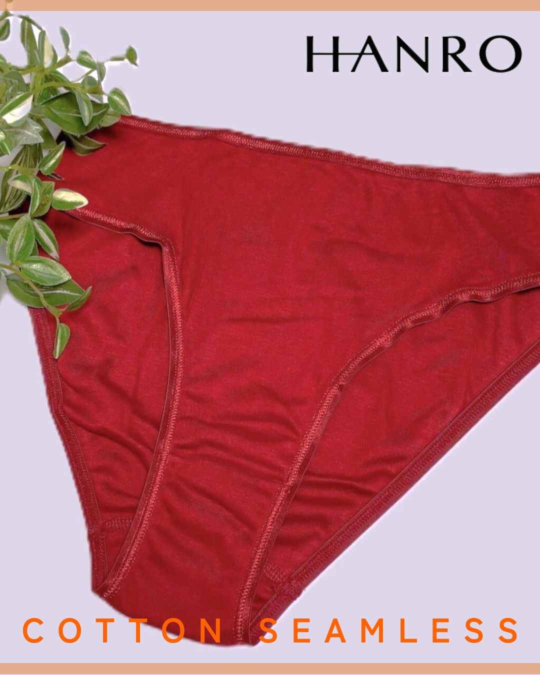 HANRO ハンロ pih-202コットンシームレス コットン100%リラックスショーツ M,Lサイズスポット 限定カラー レッド