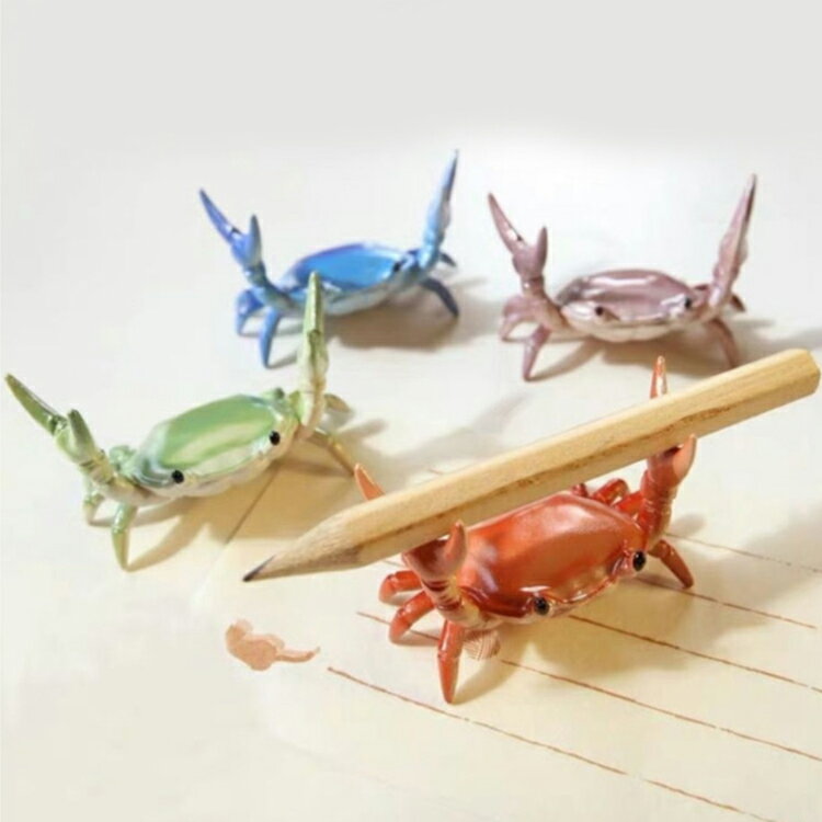箸たて おもしろ おしゃれ カニ オフィス ぺんたて 卓上 小物 ぺんおき ペン置き ペンホルダー かわいい 文房具 5点セット 収納 ペン立て