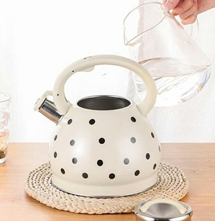 ホイッスルケトル ステンレス製 キッチン用品 笛吹きケトル 可愛い 湯沸かし 広口 笛ふきケトル プレゼント 実用的 ケトル IH対応 3.5L 安全 ヤカン ギフト 調理用品 ポット 笛吹きやかん ドット柄 ステンレスケトル ガス火対応 おしゃれ 北欧 キッチン雑貨のサムネイル