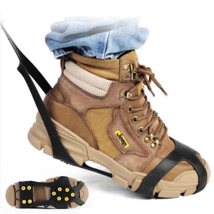 すべり止め 凍結 登山 ビジネス 雪対策 簡単装着 ブーツ スノースパイク 滑らない 10本爪 アウトドア ..