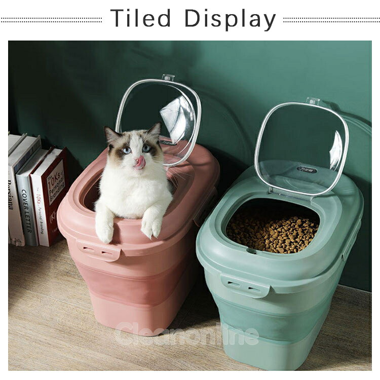 ドッグフード コップ付き 犬 おしゃれ キャットフード 猫 フードストッカー ペット...