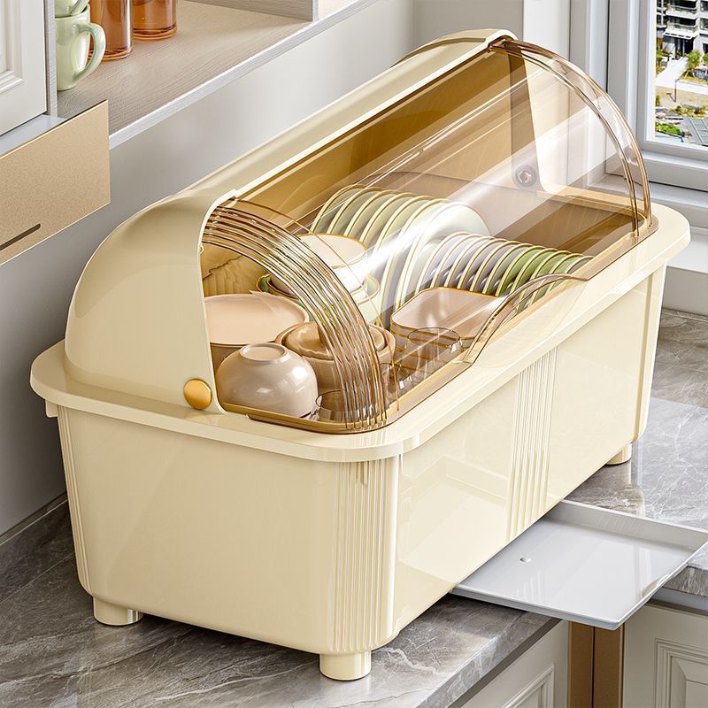 蓋付きキッチンキャビネット、防カビ・防塵カトラリーラック、多機能キッチン収納ラック、大容量食器収..