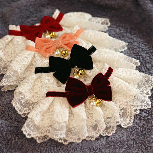 ペット用涎掛け 小型犬 猫 首飾り チョーカー アクセサリー 記念日フォト ゴージャス おしゃれ フリル ..