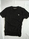 アバクロ Abercrombie&Fitch【正規品】【メンズ】Short Sleeve Tee ムース刺繍 Vネック Tシャツ 半袖 Tシャツ/Black【ネコポス発送】