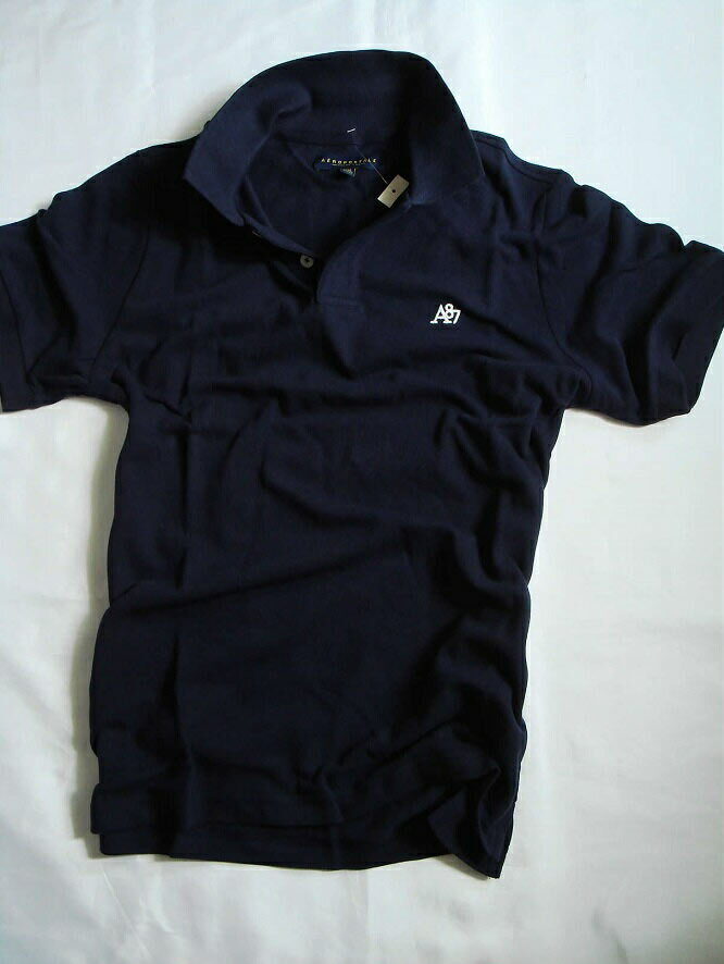 楽天Americana at Brandエアロポステール Aeropostale【正規品】【メンズ】Men's A87 Polo 半袖 鹿の子 ポロシャツ / ネイビー【S/M/L/XL/XXL】