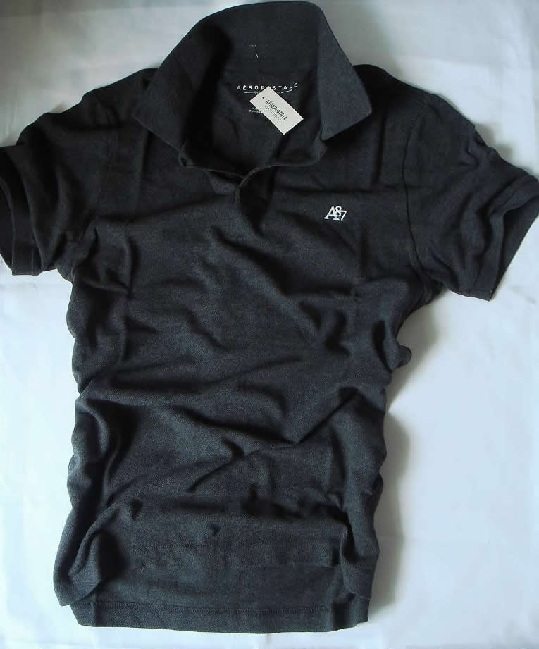 エアロポステール Aeropostale【正規品】【メンズ】Men 039 s A87 Polo 半袖 鹿の子 ポロシャツ/ダークグレー【S/M/L/XL/XXL】