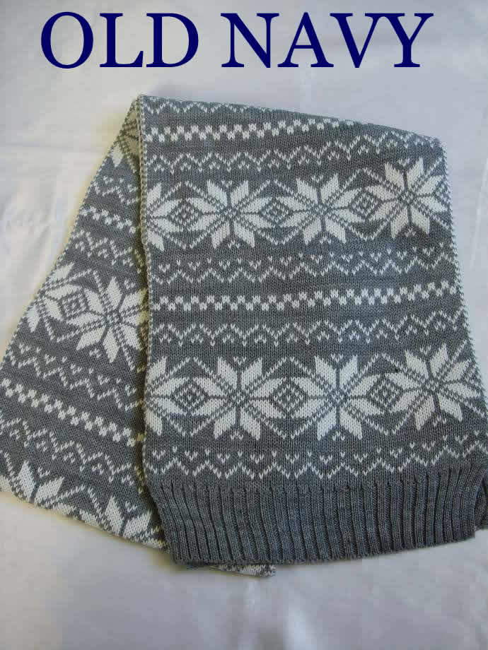 OLD NAVY オールドネイビー 正規品 Men's Fair Isle Scarves メンズ ノルディック柄 マフラー グレー