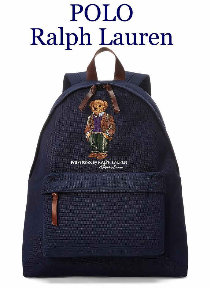 ポロ ラルフローレン POLO RALPH LAUREN 正規品 バックパック ベア 刺繍 Polo Bear Canvas Backpack ポロ ベア キャンバス リュック くま クマ ポロベア リュックサック ユニセックス 2023秋