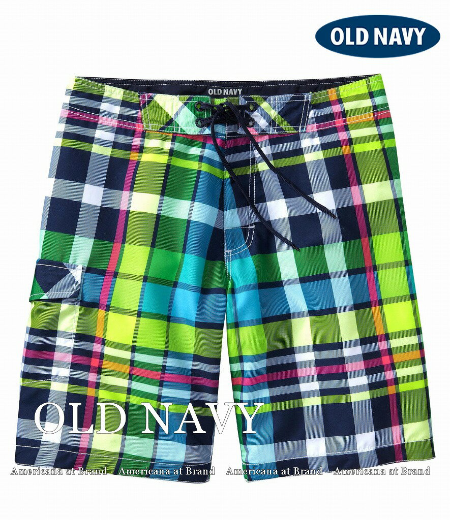 【送料無料】本物レア■OLD NAVYオールドネイビー Men's Plaid Board Shor ...