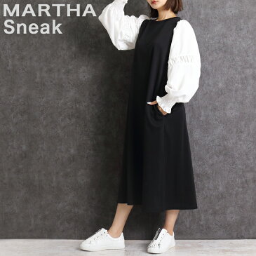 【MARTHA】マーサ★異素材袖ワンピース＜メーカー希望小売価格￥11,000＞[16883]【4800円以上送料無料】